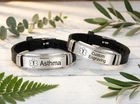 Asthma Medical Alert Bracelet | Stainless Steel | Personalised ID Option