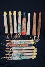 Lot Of 15 Vintage 1990's Japanese Hand Made Paper Parasols 23" Length