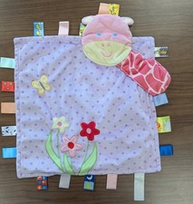 Taggies Mary Meyer Security Blanket Lovey Purple Polka Dot Giraffe Flowers