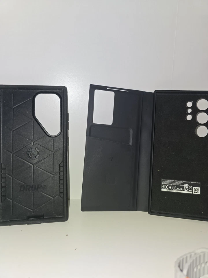 Funda tipo billetera Samsung Galaxy S24 Ultra Smart View | Negra, caja nutria gratuita incluida Foto 3 de 4