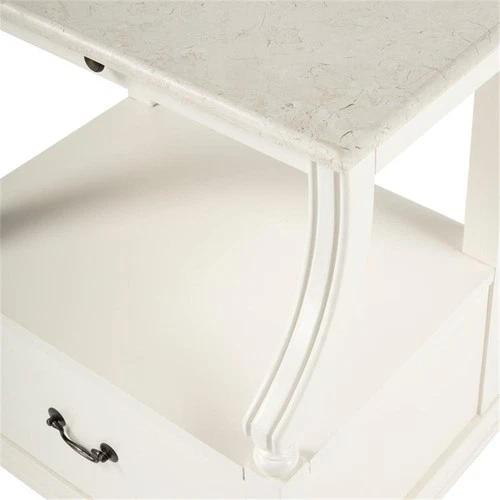Butler Specialty Danielle Marble Nightstand In White - Picture 6 of 10