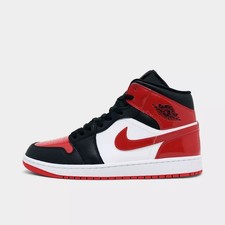Jordan 1 Mid Patent Bred Toe for Sale | Authenticity Guaranteed | eBay
