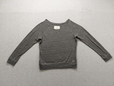 Abercrombie & Fitch Women Sweater M Gray Long Sleeve Round Pullover Cropped