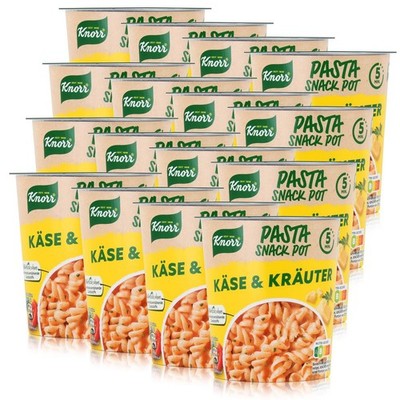 Knorr Pasta Snack Pot Käse & Kräuter 59g - In 5 Minuten fertig (16er Pack)