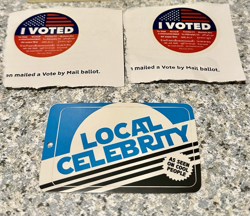 2 I Voted Stickers LA County Elections Mail In Ballot 1 Local Celebrity Angeles