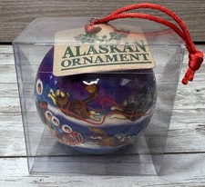 Alaskan Christmas Ball Ornament Lavallee Dog Team  - Artic Circle Enterprises