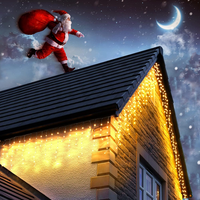 Dalugo Eisregen Lichterkette AußEn, 7.5M 240 LED Warmweiß Weihnachtsbeleuchtung
