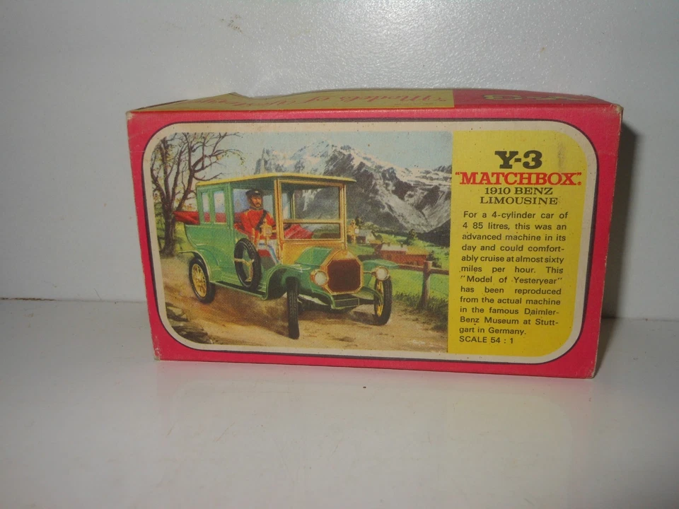 1960s MATCHBOX Y-3 MODELS OF YESTERYEAR 1910 BENZ LIMOUSINE toy with box - Image 3 of 4