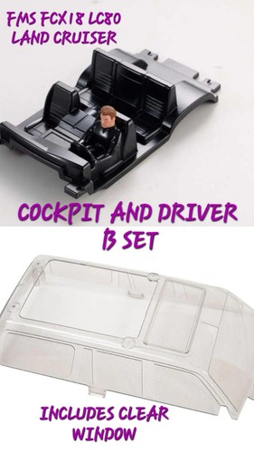 FMS FCX18 1:18 Toyota Land Cruiser LC80 Driver/Cockpit B Set With Clear Window