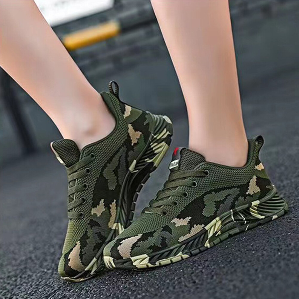 Mens Camouflage Sneakers Breathable Sports Shoes Lightweight (Army Green 44) eBay