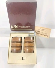 Vtg USA Chef Specialties Salt Shaker & Pepper Mill No "1 Barrel Nutmeg Brown NOS
