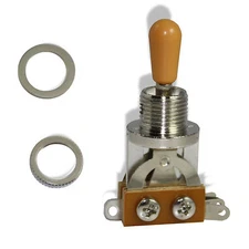 Switch, Toggle, 3 Way, Chrome with Amber Knob, Bitterroot 081301CHAM