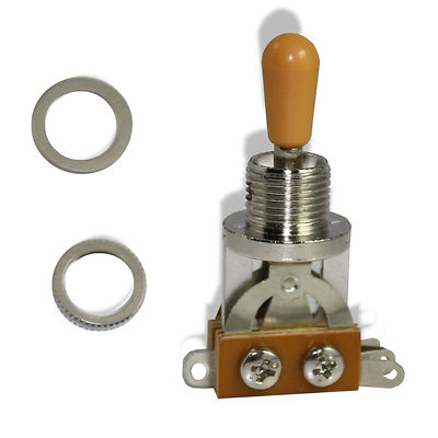 Switch, Toggle, 3 Way, Chrome with Amber Knob, Bitterroot 081301CHAM