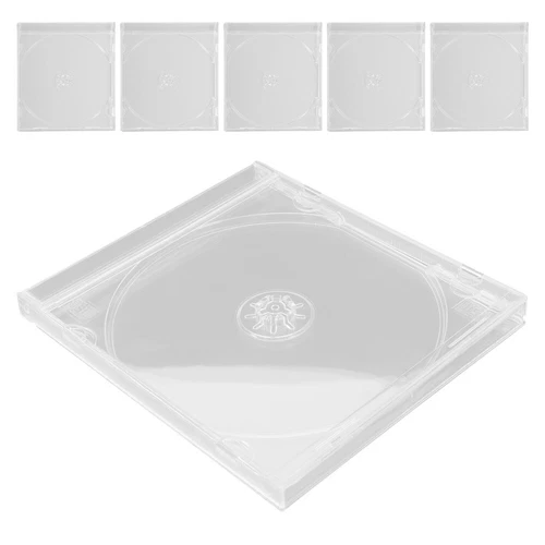 6pcs Clear CD Storage Cases - Hard Plastic Jewel Display Boxes Single Disc