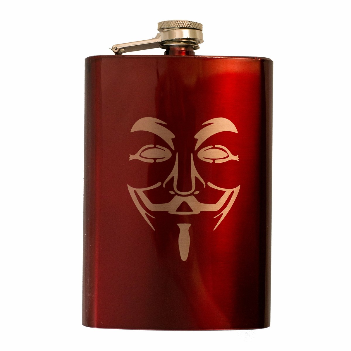 8oz BLACK Guy Fawkes Flask Anonymous Novelty 8oz BLACK Guy Fawkes Flask Anonymous Novelty