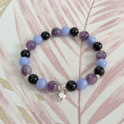 Stressabbau positive Vibrationen Edelstein Herz Bettelarmband perfektes Geschenk 
