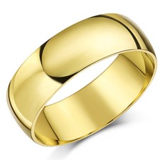 Yellow Gold Ring Heavy Weight D Shaped 9ct UK Hallmarked Wedding Band