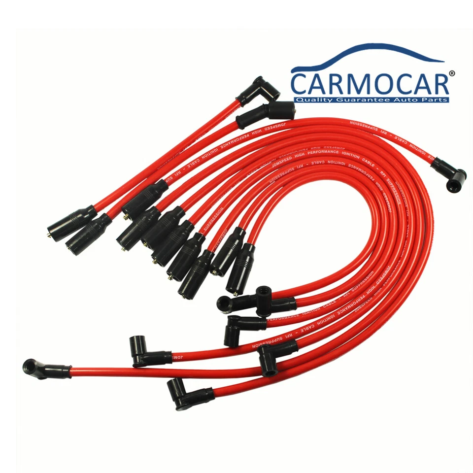 Juego de cables de bujía rojos de 10,2 mm para Chevrolet Corvette Lt1 92-96 5,7 L Foto 4 de 4