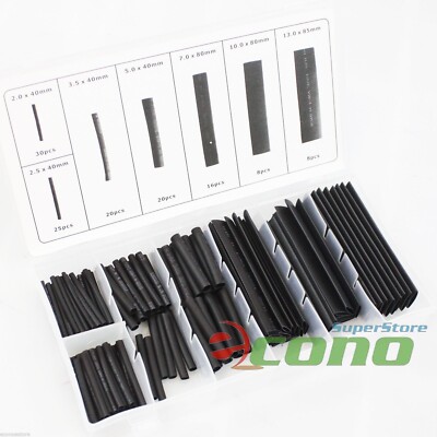 127PC 7 SIZES HEAT SHRINK TUBING ASSORTMENT WIRE WRAP ELECTRICAL CONNECTION