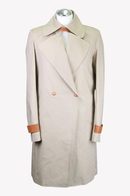 Trussardi Damen Jacke Gr. 34 Beige Trenchcoat Mantel Elegant Alltag Business