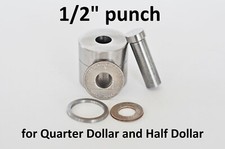 1/2" Coin Ring Tool for Quarter Dollar and Half Dollar CENTER PUNCH Hole 25 50 c