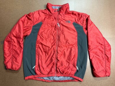 The North Face Jacket Mens L Red Black Logo Full Zip Windbreaker