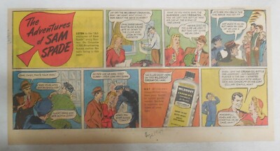 Wildroot Cream Hair Tonic Ad: The Adventures of Sam Spade ! 1940's 7.5 x 15 inch