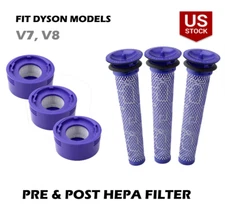 6x Replacement Part For Dyson Pre & Post Motor Filter V7 V8 Absolute 967478-01
