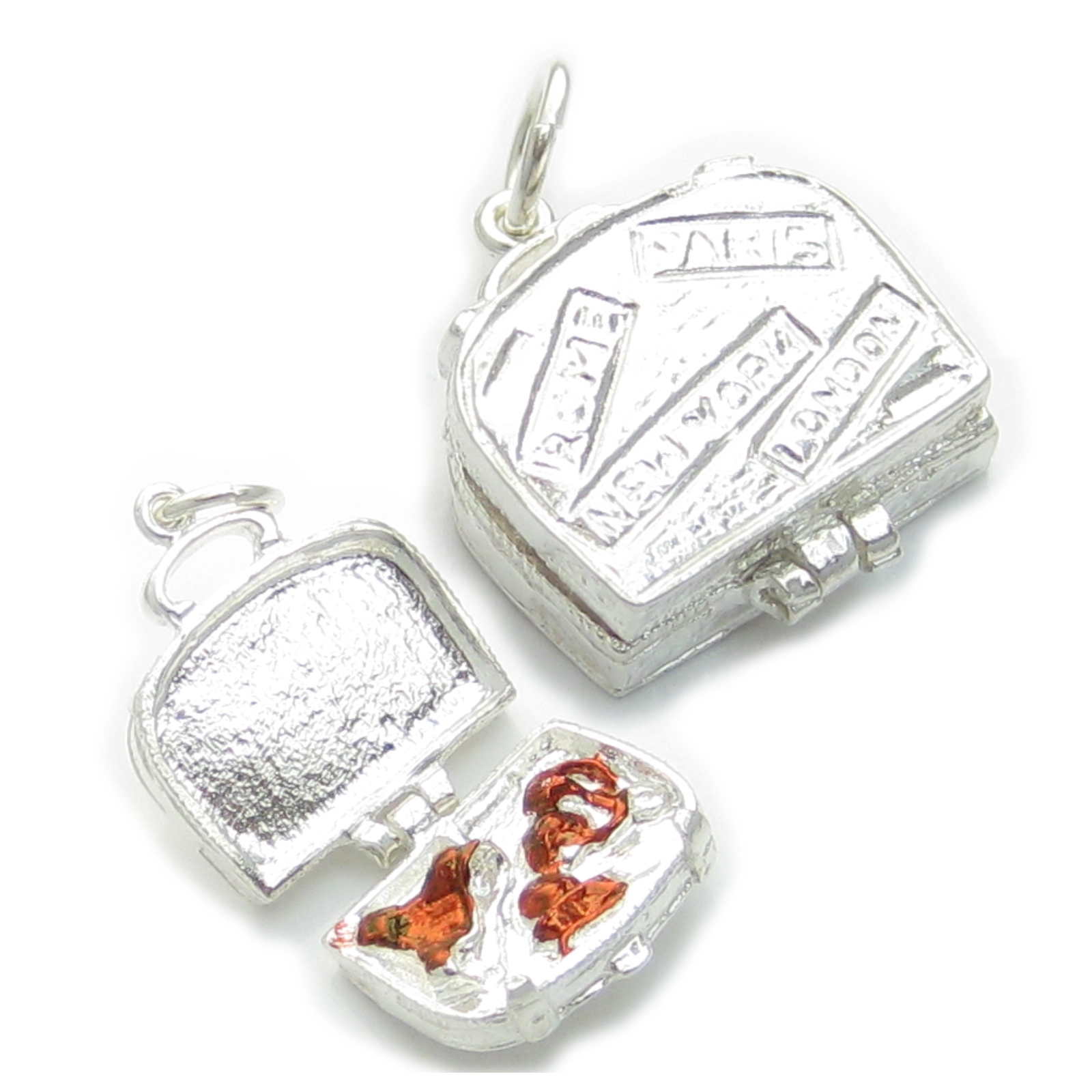 Suitcase opening sterling silver charm .925 x 1 Suitcases charms-image