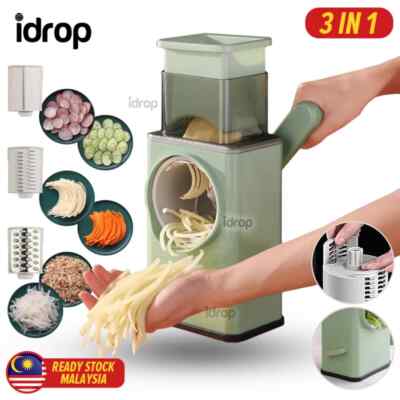 Rotary Cheese Grater,Multifunction 5 in 1 Chopper Vegetable Cutter Slicer, round