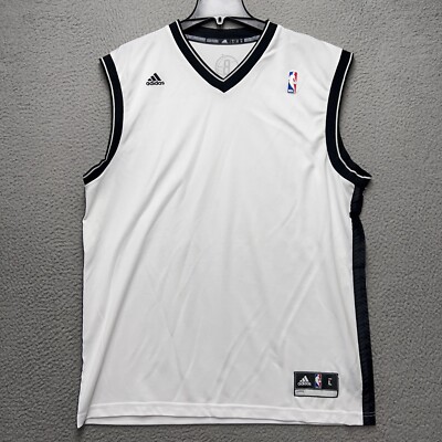 Brooklyn Nets Jersey Tank Top Mens Large White Adidas