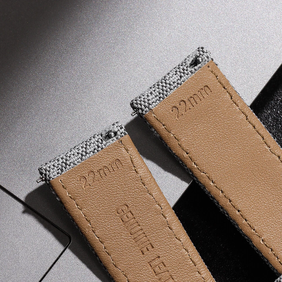 Качественный ремешок из парусины 20 мм 22 мм нейлон кожа ремешок для часов быстросъемный - Изображение 3 из 4