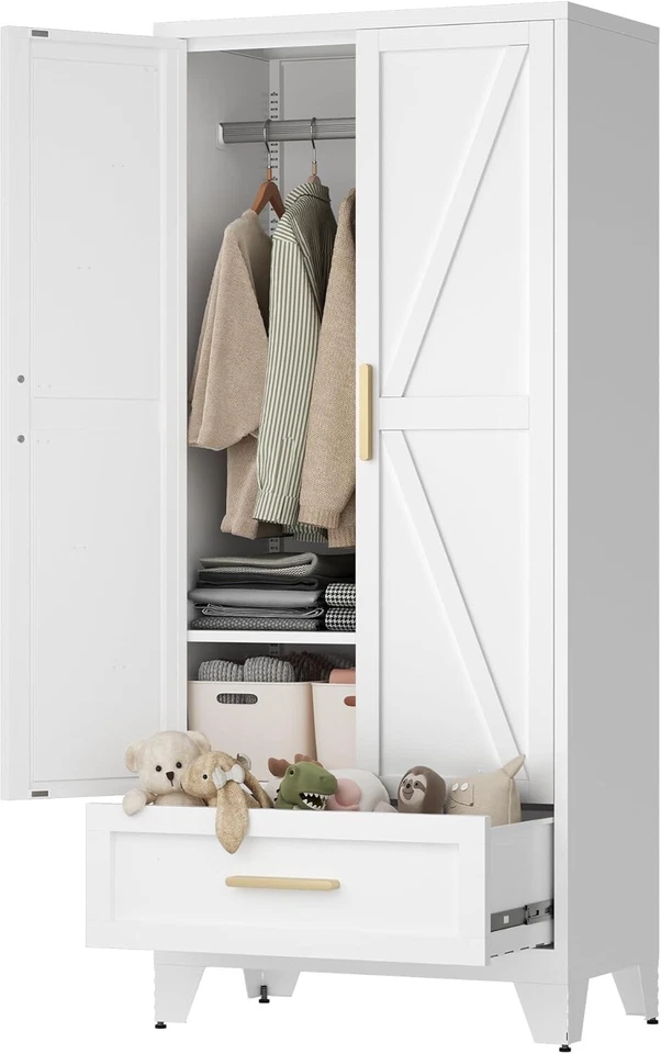 Armario de metal Cofar armario de almacenamiento de ropa con estantes ajustables Foto 3 de 3