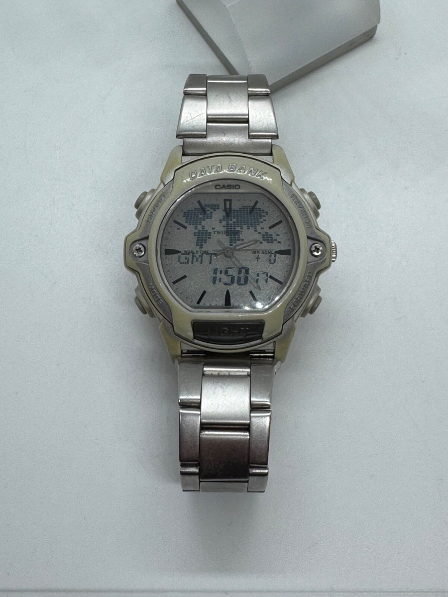 Vintage Casio ABX-23 m2358 Data Bank World Time Japan WR100 Wrist