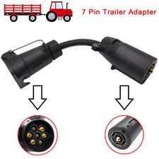 7 Way Blade to 7-Pin Round Trailer Adapter Plug Socket Wiring Connector RV-Car