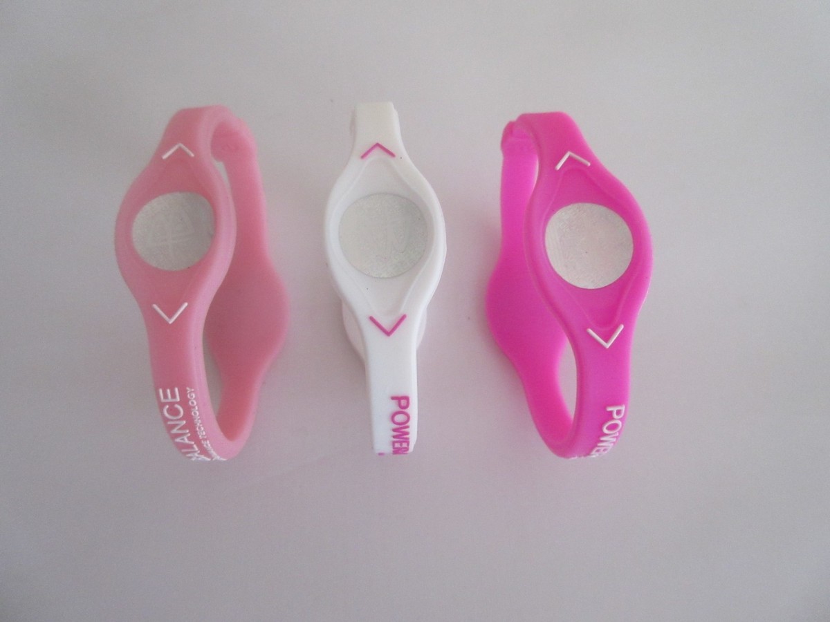 3 PCS WHITE, 2 PINK Power Balance Energy Health Band Bracelet XS,S