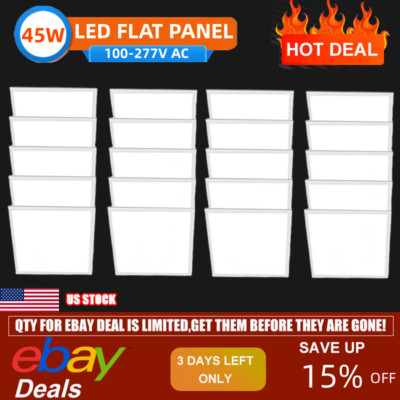 20Pack 2X2FT LED Panel Light 45W Drop Ceiling Troffer Flat Fixtures 5000k white