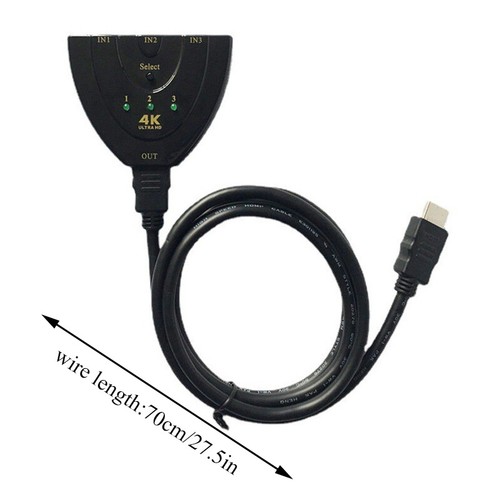 √4K HDMI 2.0 Cable Auto Switch Switcher Splitter Adapter 3 In to 1 Out Devices~, - Picture 5 of 13