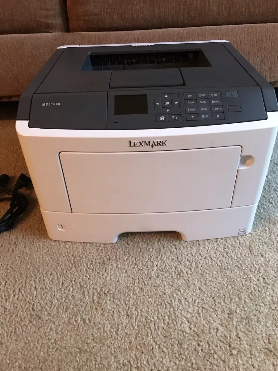 Used and Working Lexmark MS510dn Workgroup Laser Printer with Toner and Cords