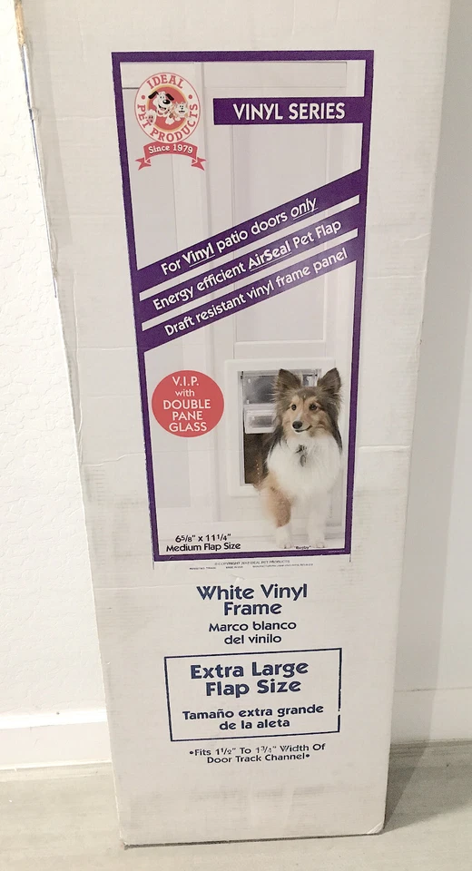 NUEVO Ideal Pet 94" VINILO ALTO Puerta para Mascotas, Ex-Grande, Ex-Alto, Doble Panel ¡Vidrio BAJA E! Foto 2 de 4