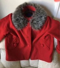 Jacket 3/4 Sleeve Cotton/Poly Blend Red Size S