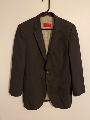 Black Pinstripe Suit Coat Jacket Blazer 