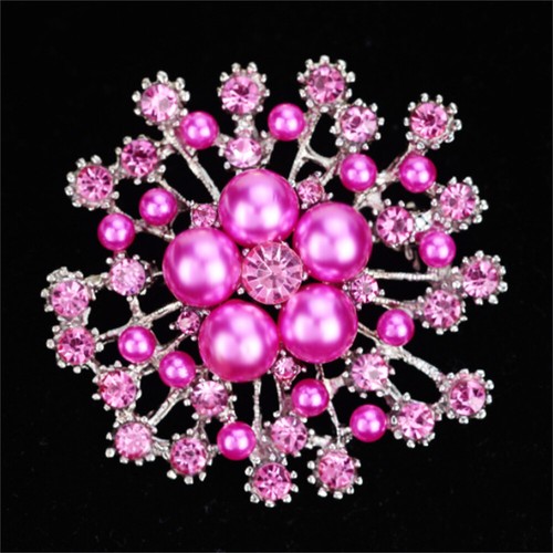 Broche multicolor de diamantes de imitación flor cristal alfiler insignia para joyería de boda - Imagen 7 de 8