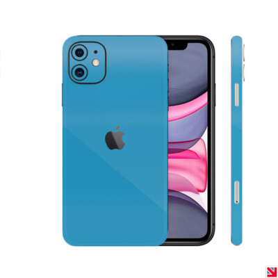 SKY BLUE Gloss iPhone 11 Skin Decal Vinyl Sticker Wrap