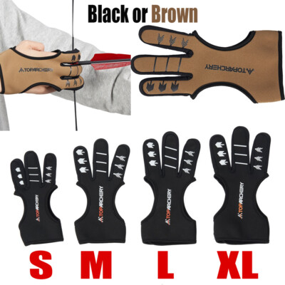 Bogenschießen Finger Guard 3Finger Handschuh Schutz Gear Bogenschießen Jagd S-XL