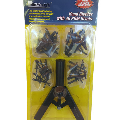 Pittsburgh Hand Riveter w/40 POM Rivets Self Adjusting Jaws For ...