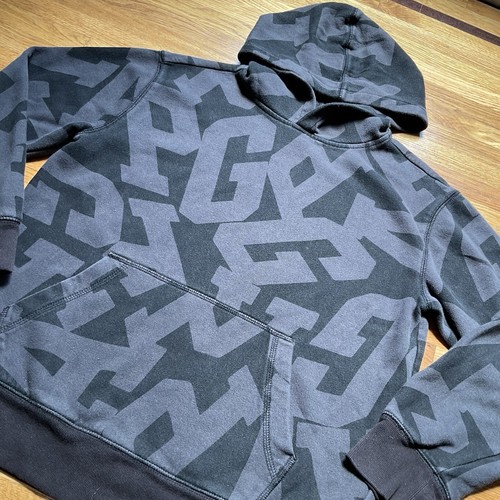 Gap kids Black And Gray Hoodie with All Over Logo Print - Picture 3 of 9