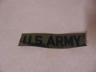 MILITARY PATCH US ARMY NAME TAPE TAG SEW ON OLDER SYNTHETIC NYLON BLACK OD GREEN
