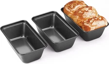 Mini Loaf Pan for Baking Bread 3 PACK in Nonstick Small Banana Bread Tins New