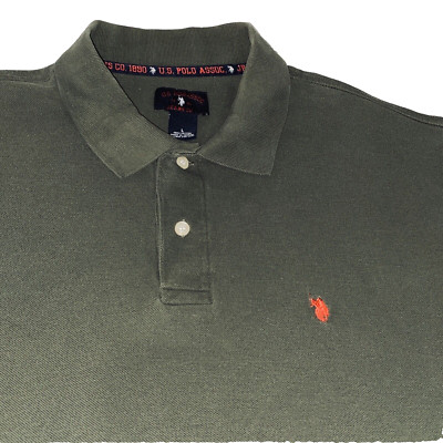 Vtg Polo Shirt Large 100% Cotton Olive Green Pony Logo Basics Summer Cool      b